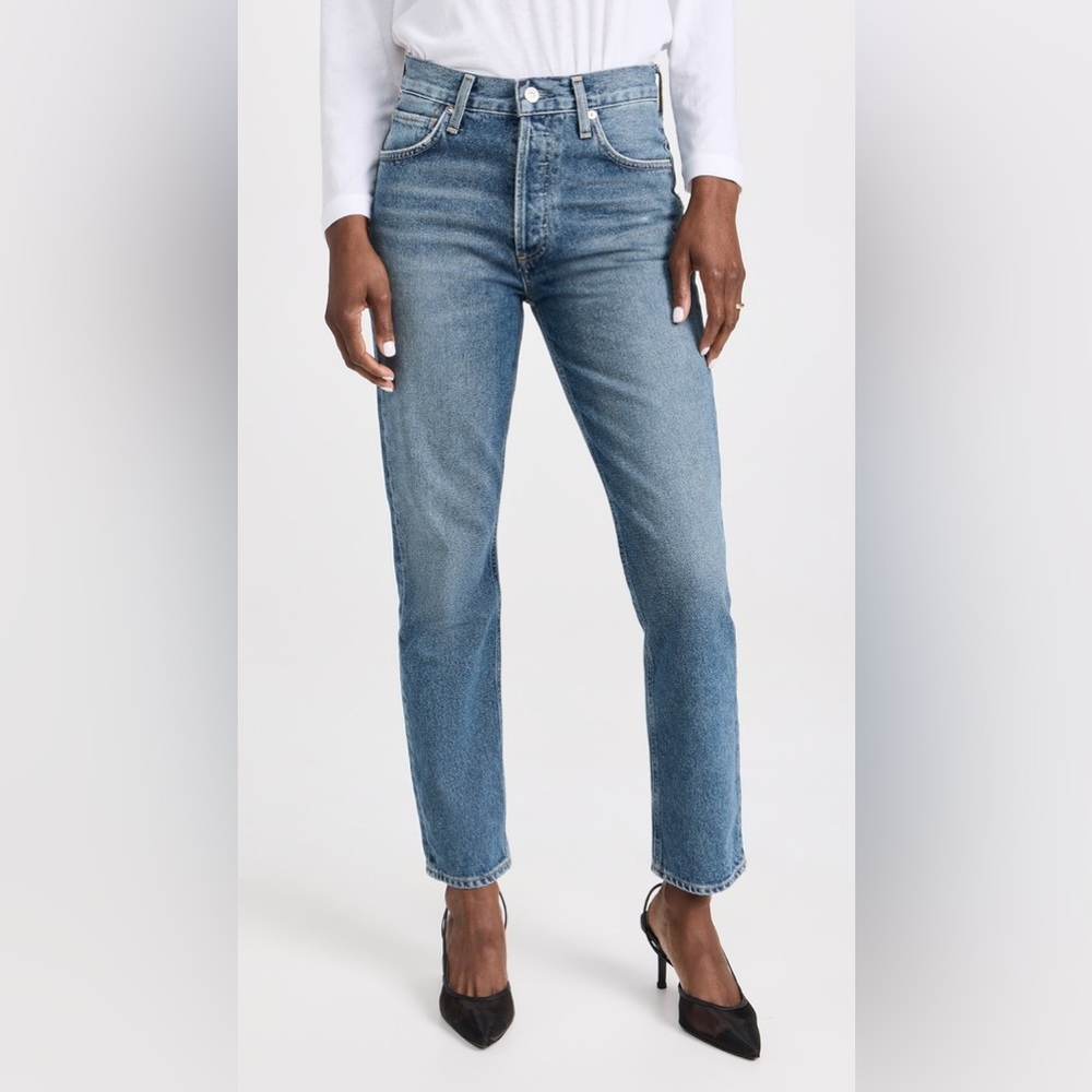 Citizens Of Humanity Charlotte Light Blue Straight Jeans - Picture 2 of 8